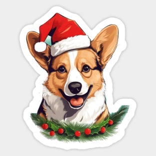 Pembroke Welsh Corgi Christmas Sticker